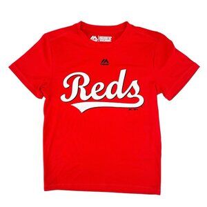 Cincinnati Reds MLB Baseball Athletic T-Shirt Jersey Youth Size Small Tee Red #4